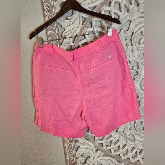 Lilly Pulitzer Women’s Pink Aldora 100% Linen Short Size 12 - Picture 4 of 6